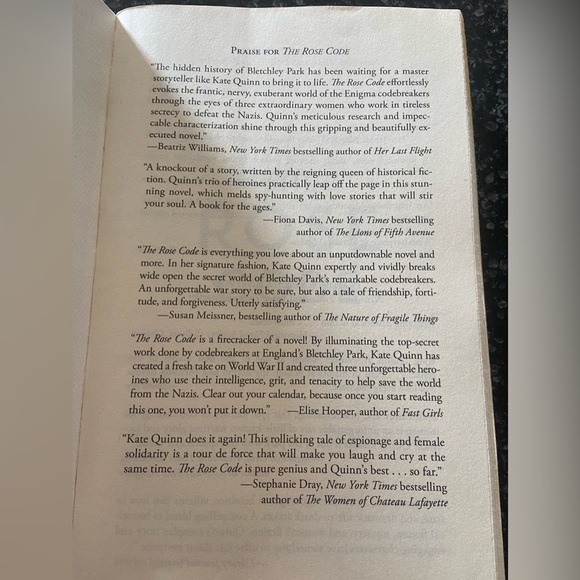 The Rose Code Book by Kate Quinn - Picture 4 of 4